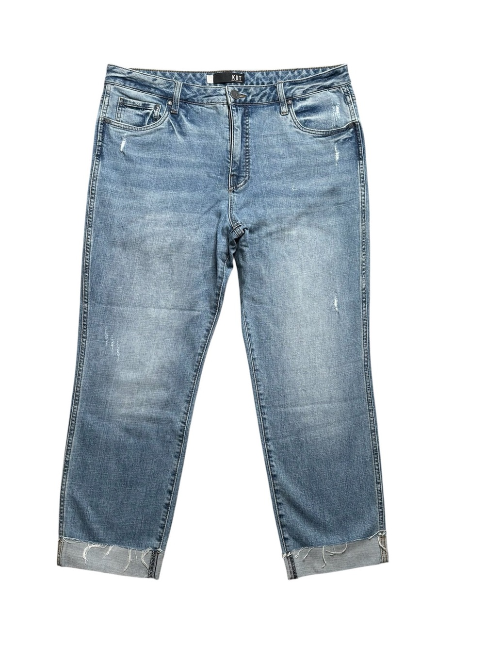 Kut from the Kloth Light Blue Catherine Fab Ab Boyfriend Jeans Size 14 - Picture 2 of 9